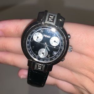 Fendi Zucca Chronograph Stainless Steel Watch